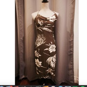 Brown and white floral dress